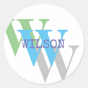 Rond MONOGRAM NOM INTIME Sticker mot personnel