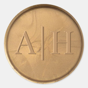 Rond Monogramme Date Antique Sticker de cire or