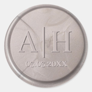 Rond Monogramme Date Pearl Gris cire Sticker
