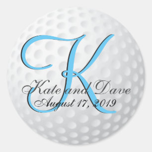 Rond Monogramme de balle de golf Merveilleux Sticker ro