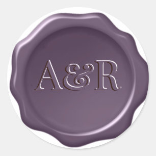 Rond monogramme de Sticker de cire violette,