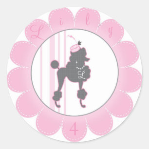 Rond Monogramme Français Poodle Favoriser Sticker