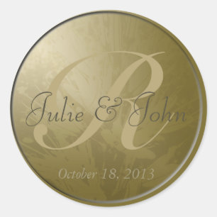 Rond Monogramme mariage de fleurs d'or - Sticker 9