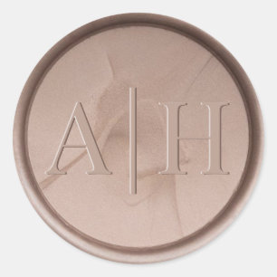 Rond Monogramme Sticker initial de cire de brume