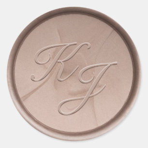 Rond Monogramme Sticker initial de cire de brume