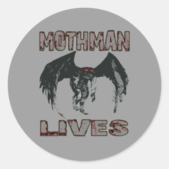 ROND MOTHMAN VIT STICKER (Devant)