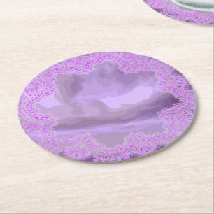 Rond Mouchoir mauve Abstrait Dessous de verre ronds Set