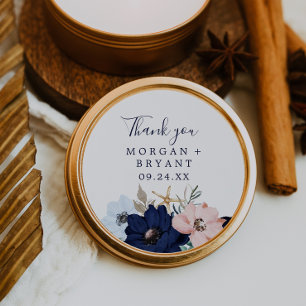 Rond Nautique moderne   Sticker Favor Mariage Floral