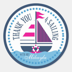 Rond Navires Ahoy ! Sticker pour fille A