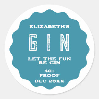 Rond N'Importe Quel Sticker Gin Personnalisé Couleur