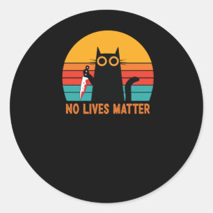 Rond No Lives - Drôle Sticker Halloween Chat