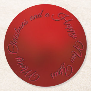 Rond Noël rouge et Dessous de verre du Nouvel An