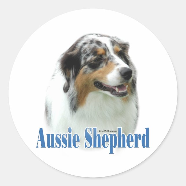 Rond Nom du berger australien - Sticker (Devant)