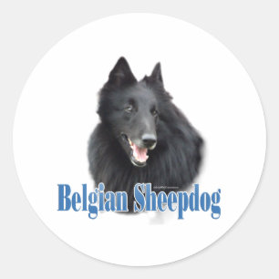 Rond Nom du chien de garde belge - Sticker