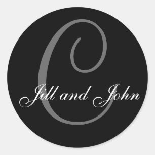 Rond Nom Initial C plus First Names Sticker noir