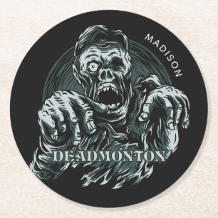 Rond Nom personnalisé dessous de verre papier DEADMONTO