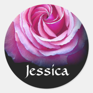 Rond NOM PERSONNALISÉ - Sticker rose Jessica PINK
