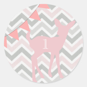Rond Notre Petit Doe En Tourne Un ! Sticker d'anniversa