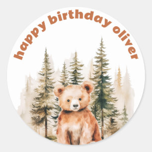 Rond Notre Petit Ours Sticker Anniversaire