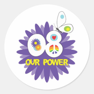 Rond Notre Sticker Power Flower Design