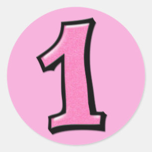 Rond Numéros Silencieux 1 Sticker rose
