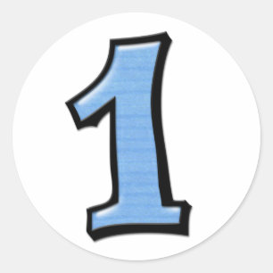 Rond Numéros stupides 1 Sticker bleu