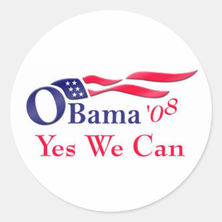 Rond Obama oui nous pouvons Sticker