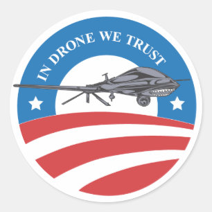 Rond obama victoire-In Drone We Trust sticker