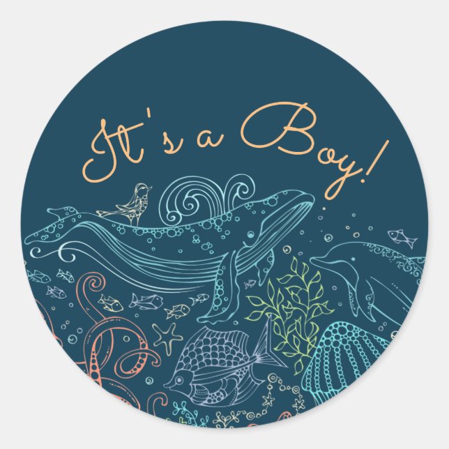 Rond Ocean Party | C'est un Sticker pour garçon (Devant)