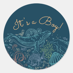 Rond Ocean Party   C'est un Sticker pour garçon