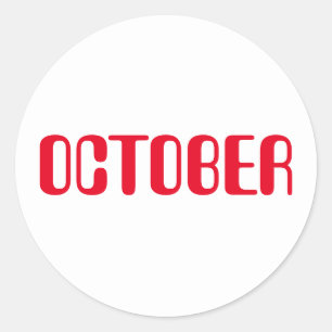 Rond Octobre Amelia Red White Sticker par Janz