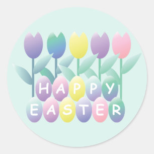 Rond Oeufs de Pâques Tulips Grand Sticker
