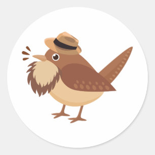 Rond Oiseau d'engraissement avec Sticker à barbe Brown