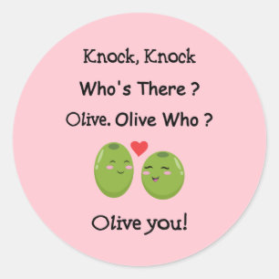 Rond Olive You Valentine's Day Round Sticker