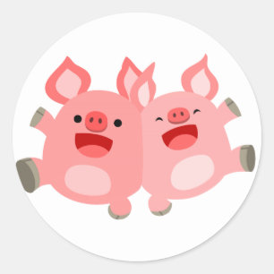 Rond OUI ! ! Sticker pour cochons de dessin