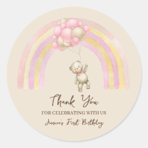 Rond Ours En Teddy Avec Ballons Sticker Premier Anniver