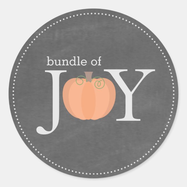 Rond Pack Joy Chalkboard Citrouille Fall Baby Sticker (Devant)