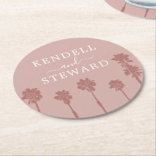 Rond Palm Tree Romance Mariage Suite Dessous de verre p