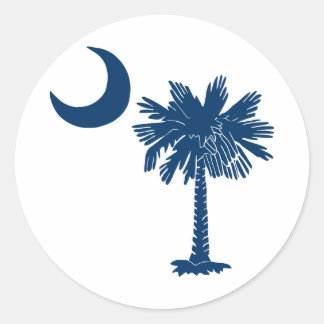 Rond Palmetto bleu sur Sticker blanc