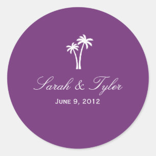 Rond Palmiers Favoriser Sticker - Violet