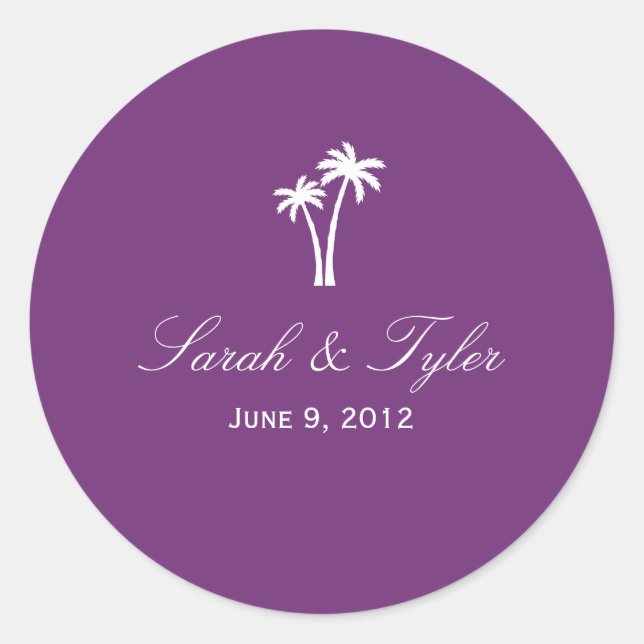 Rond Palmiers Favoriser Sticker - Violet (Devant)