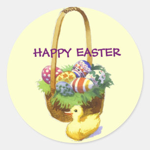 Rond Panier de Pâques avec Sticker Canard