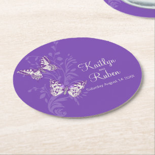 Rond papillons d'art mariage dessous de verre en papier