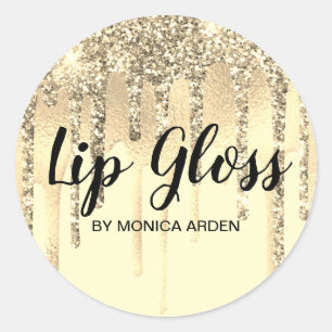 Rond Parties scintillant  Gold Lip Gloss Sticker Étique