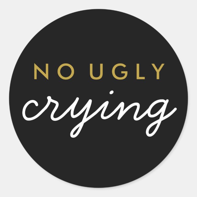 Rond Pas d'affreux Pleurage mariage Faveur Sticker Blac (Devant)