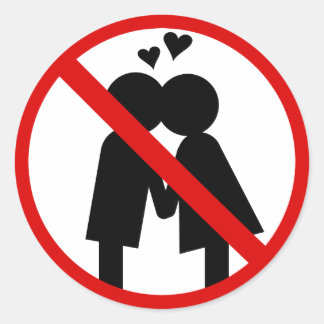 Rond Pas de baisers Sticker anti-Saint-Valentin