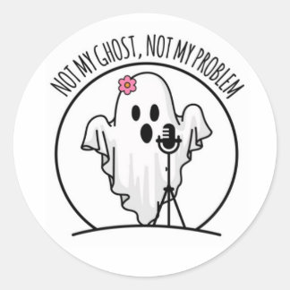 Rond Pas mon fantôme, pas mon problème Logo Sticker