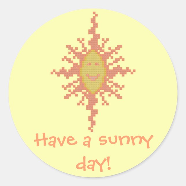 Rond Passez une journée ensoleillée ! Sticker Sunburst (Devant)
