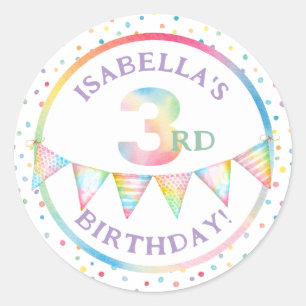 Rond Pastel Confetti 3e Sticker Privilège Anniversaire