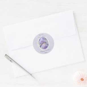 Rond Pastel Purple Iris Sticker pour la fête des mères